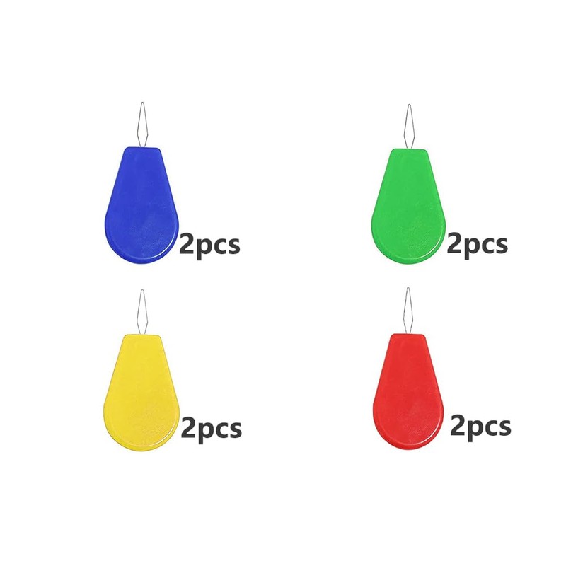 Needle Threader Set - 8pcs Plastic Needle Threaders - Colorful