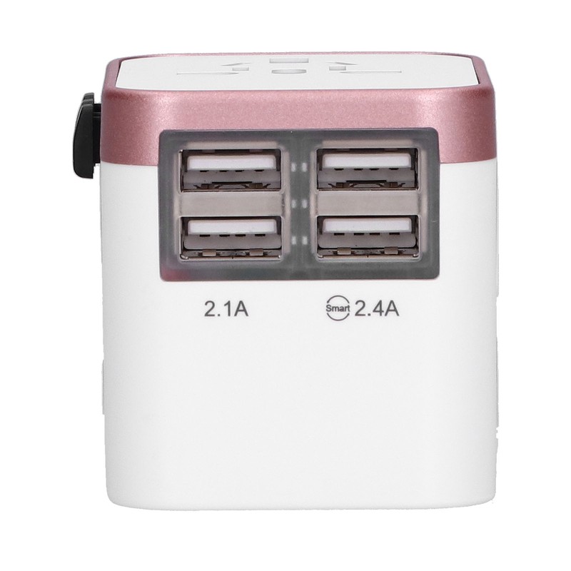 International Power Adapter Travel Plug with 4 USB Ports for