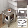 End Table, Set of 2, Side Table with 2-Tier Storage