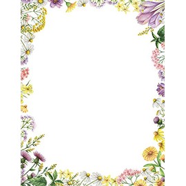 Great Papers! Flower Meadows Letterhead for Classroom, Invitation, and Personal Messages, Printer Friendly 8.5” x 11”, 80 Count (2019077)