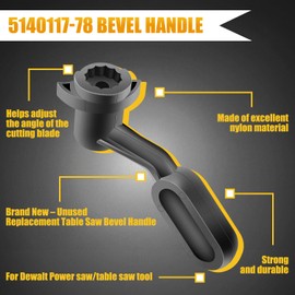 HASMX 5140117-78 Replacement Table Saw Bevel Handle for Dewalt DW745, DWE7480, Part Numbers 5140117-78, 5140032-55, 514011778, 514003255 (2-Pack)