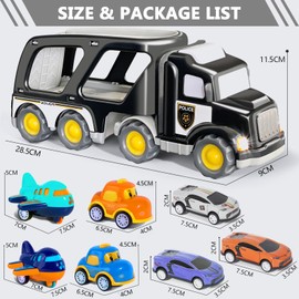 Vautvis Car Transporter Toy, Transport Carrier Truck Toy Children's Toy for 2 3 4 5 6 Years Old Children Christmas Birthday