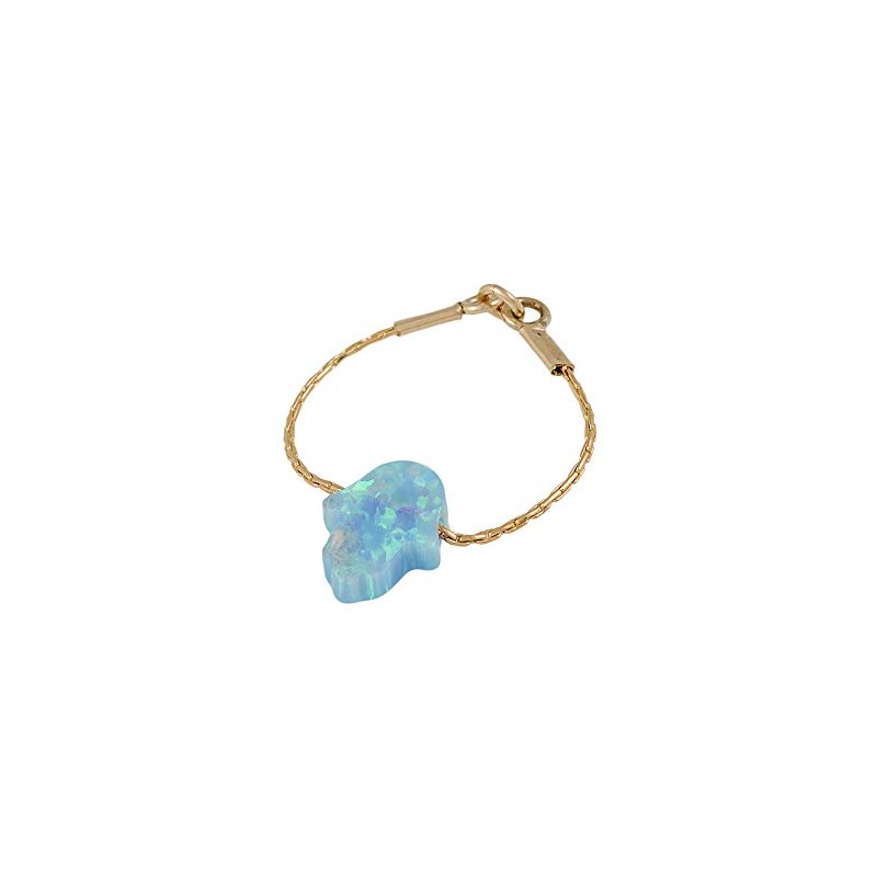 Hamsa Ring Gold Chain Ring Opal Hamsa Blue Hamsa Jewelry