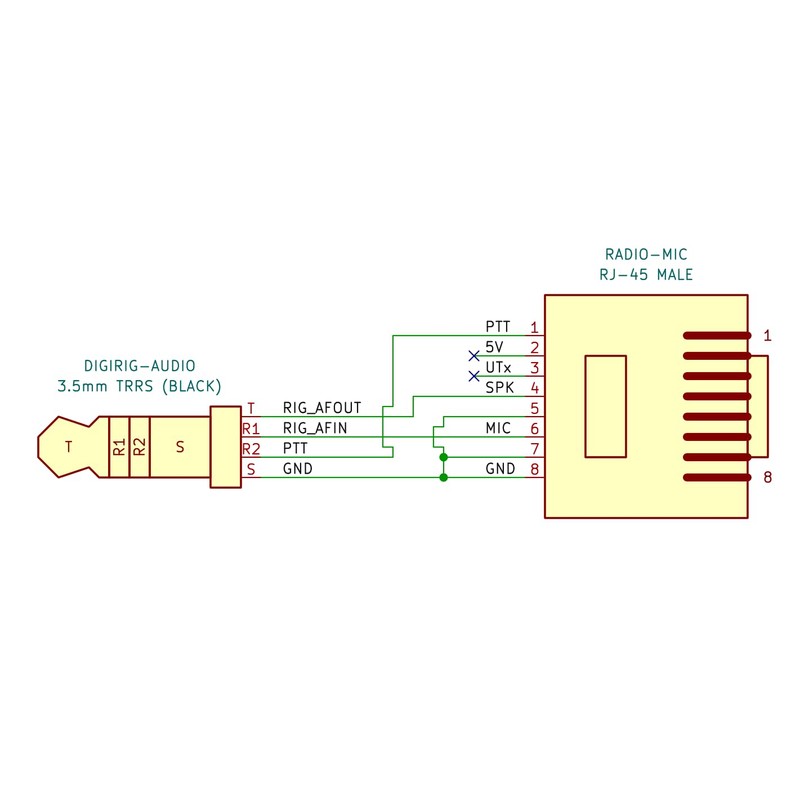 Digirig Cable for Anytone AT-D578 (Coiled Without CAT Control)