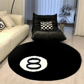 Cecailin® 8 Ball Rug,39 inch/100cm 8 Ball Decor,Fluffy Rug,Double Rubber Sole,Rugs for Bedroom Aesthetic,Graphic Rugs,Y2K Rug,Suitable for Bathrooms,Bedrooms, Children's Rooms,Machine Washable