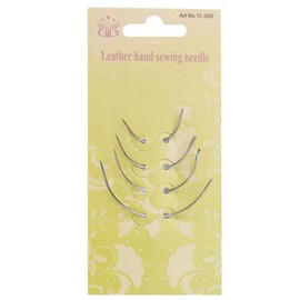 JUNYY 4 Pcs/Set Heavy Duty Durable Curved Leather Hand Sewing Needles Repairing Weaving Crafts Sewing Needles Set(Silver)