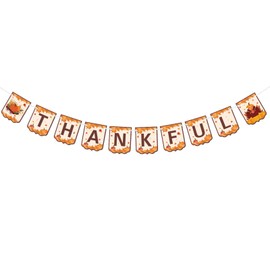 Halodete Thankful Banner, Autumn Theme Bridal Shower Party Banner, Maple Leaves Birthday Party, Thanksgiving Day Party Decorations - Colorful Banner