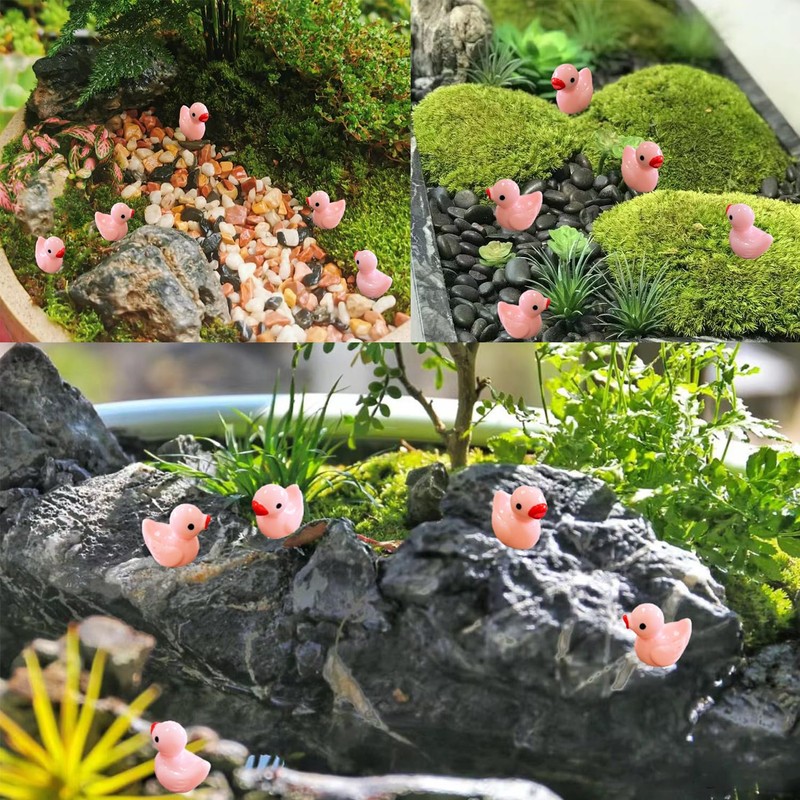 Pcxino 400pcs Mini Resin Duck Bulk Tiny Duck Figures for