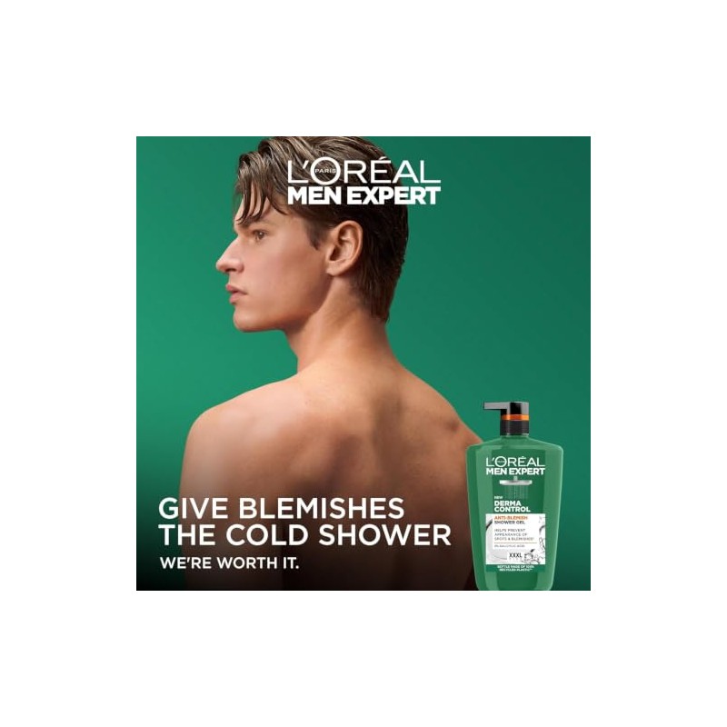 L'Oréal Men's Shower Gel, Men Expert Derma Control Anti-Blemish Body