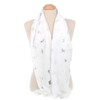 moonbow Silver Butterfly Pattern Women's Scarf 30% Cotton 70% Viscose