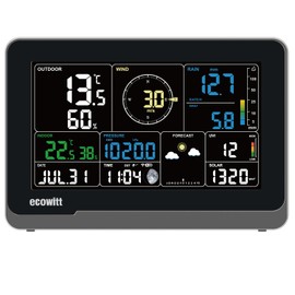 ECOWITT WS3900_C Console for Weather Station, 7.5 Inch Home Wifi Indoor LCD Colour Console, Built-in 3 in 1 Temperature Humidity and Barometric Pressure, Ecosystem IOT Intelligent Linkage Control