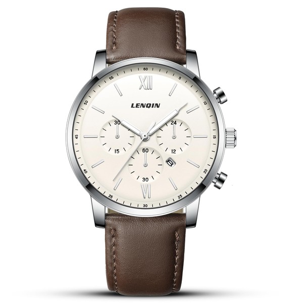 LN LENQIN Mens Watches Leather Strap Watches for Men Analog