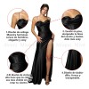 Vestido Sexy De Satén Con Abertura En La Cintura Alta