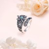 SHAOAN 925 Sterling Silver Dragonfly Turquoise Spoon Thumb Ring