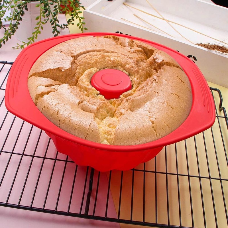 Webake Molde de silicona estriada para tartas, molde antiadherente para