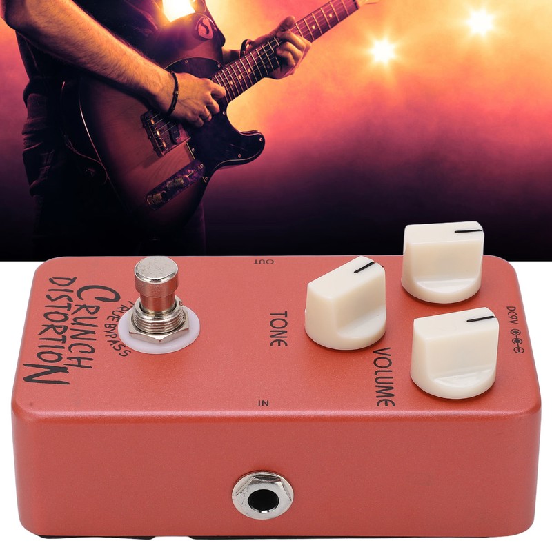 Distortion Pedal Dark Red Metal Classic British Rock Monoblock Guitar