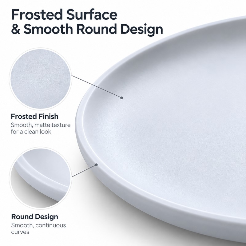 Small Round Ceramic Plate 5.51 Inch (14cm), Reusable Frosted Appetizer