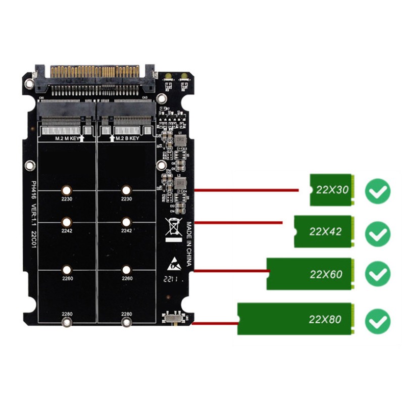 NGFF M Key to M.2 NVME SSD Enclosure High Speed