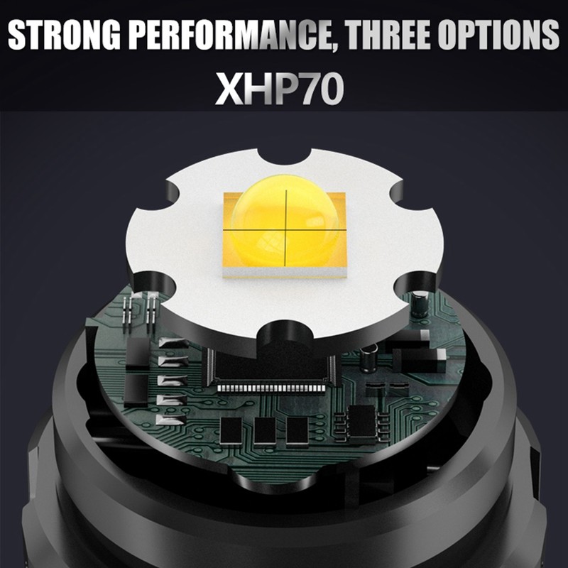 XHP70 Strong Brightness Flashlight with Output USB Charging Tactics Zoom