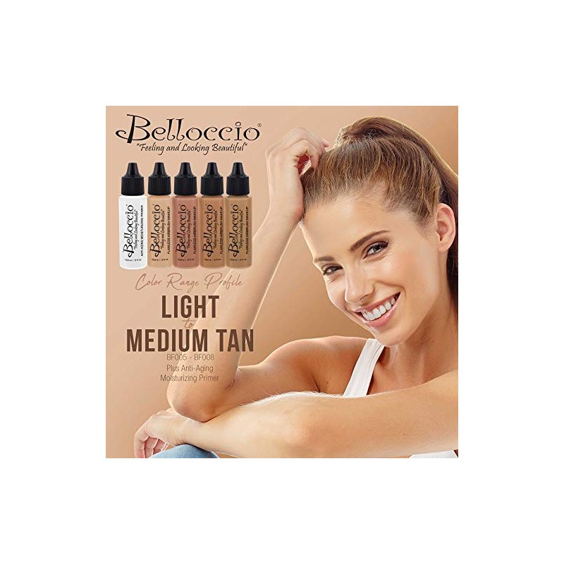 Belloccio Medium Color Shades Airbrush Makeup Foundation Set