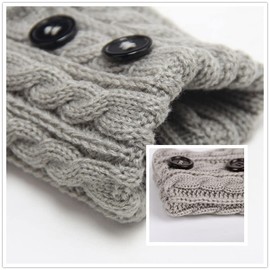 Copiel Winter Leg Warmers for Women 3 Pairs Knitted Acrylic Black Twisted Boot Style Ideal Gift, black