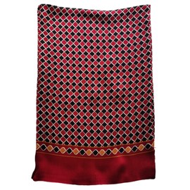 XUYUZUAU Men's 100 Silk Scarf Double Layers Fashion Neckerchief Formal Casual (Gourd-Red)