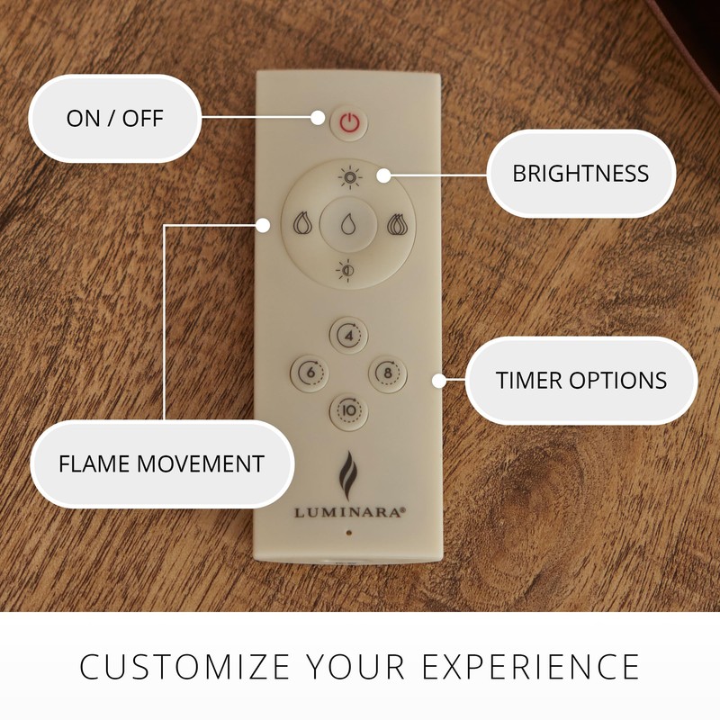 Luminara 10 Features Rechargeable Remote Control On/Off, Timer, Dimmer, Flicker