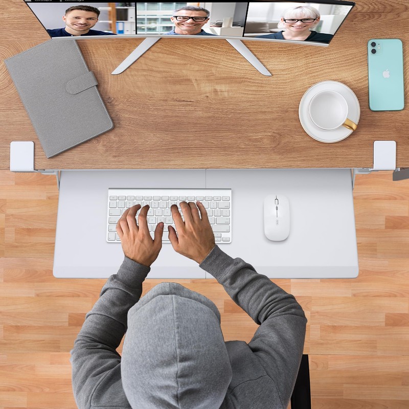 ETHU Keyboard Tray Under Desk, Pull Out Keyboard & Mouse