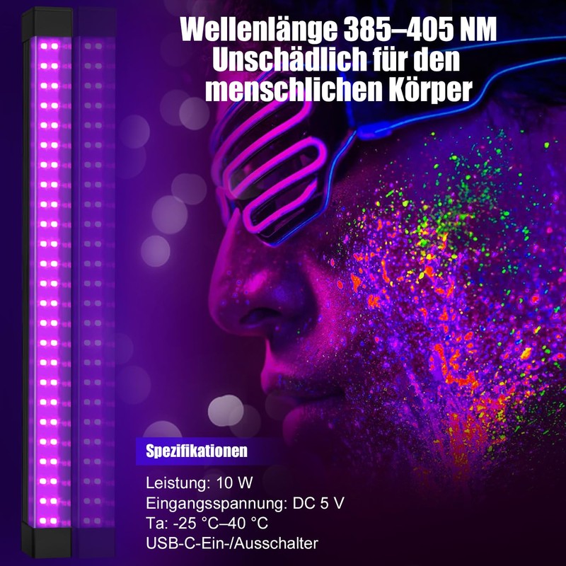 Alweysup UV Black Light Tube 10 W Pack of 2