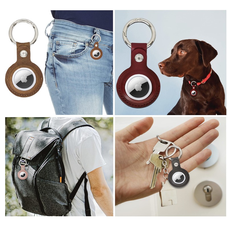 Solo Pelle Leather Case Compatible with New AirTag 2021, AirTag