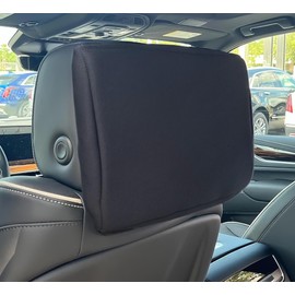 Car Console Covers Plus Made in USA Designed for GMC Yukon Denali, Yukon & Yukon XL 2021-2025 Neoprene Protective Padded Cover for Rear Seat Entertainment Screen Black SS (ONE)