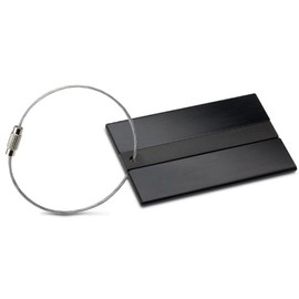 REFLECTS Luggage Tag Made of High-Quality Aluminium with Cable Lock and Address Tag Kissimmee Black