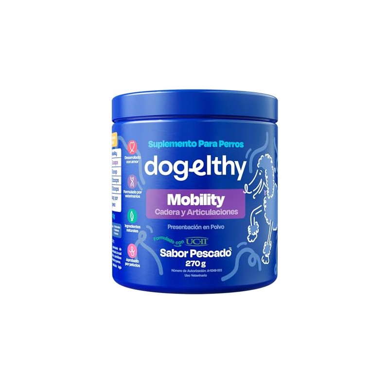 Dogelthy Mobility Suplemento Condroprotector en Polvo para Perro