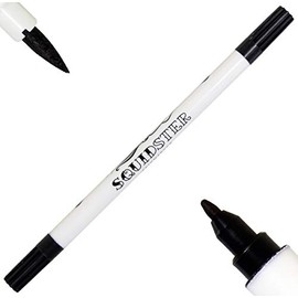 Pain-is-Art Squidster Skin Marker Black Tattoo Pen with Flexible Brush Tip, Skin Marker, Marker