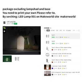 Imdinnogo 3D Printer Part BambuLab Craetive DIY LED Lamp Kit(Button-Control): Only Hardware Accessories - Multicolour Energy-efficient Custom Lighting Project for Nightlight Models