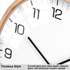 Driini Analog Dome Glass Wall Clock (12") - Wood Frame