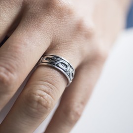 MATERIA by Matthias Wagner Infinity Ring 925 Silver for Men and Women Antique Rhodium-Plated, Sterling Silver, No Gemstone