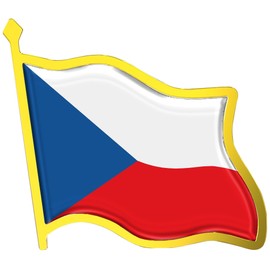 Czech Republic (Czechia) Flag Lapel Pin - Enamel Metal National Badge | World Travel Souvenir Gift for Men Women | Country Flag Patriotic Brooch Bulk Pack of Pins for Hat, Tie, Clothes, Backpack (1pc)