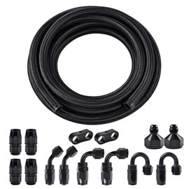 EVIL ENERGY 6AN Fuel Line Kit, 6AN Hose Nylon Stainless Steel Braided Fuel Line With 14PCS Fitting Adapter Kit CPE 20FT