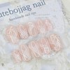 Pearl Ribbon Handmade Nail Tips - Stiletto M / 진주