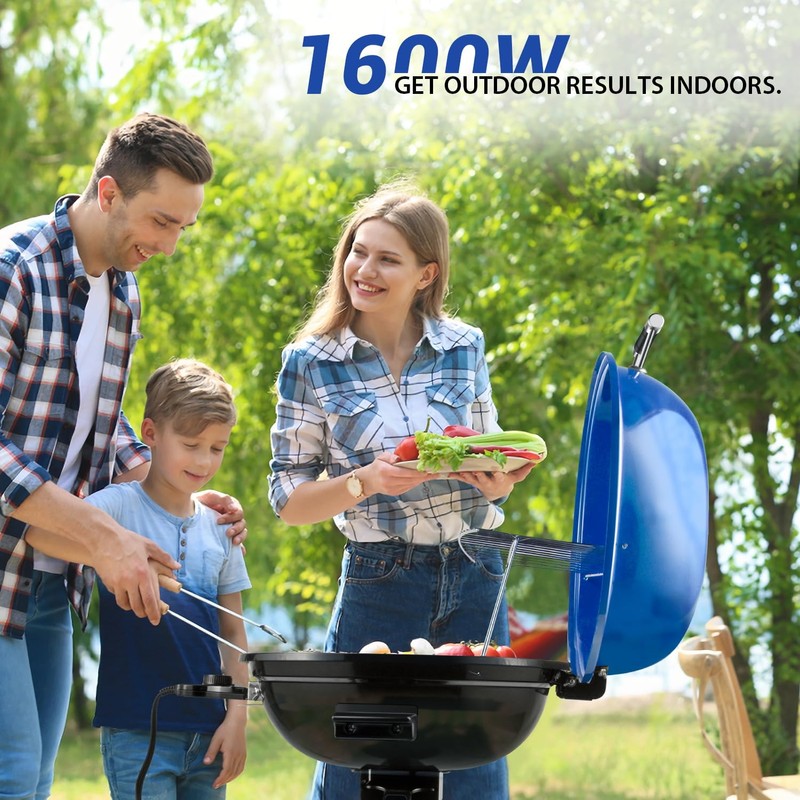 Electric Grill, Techwood Indoor/Outdoor Electric BBQ Grill, 1600W Portable Removable
