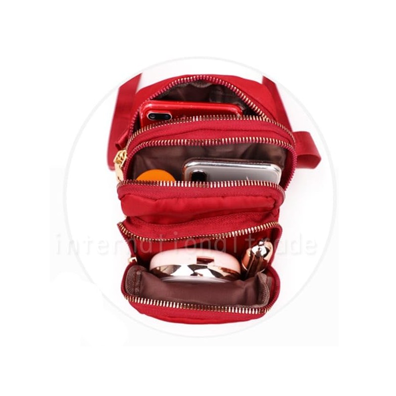 Schicksal. Women's Vertical 3 Pocket Shoulder Bag, Mini Bag, Pochette,