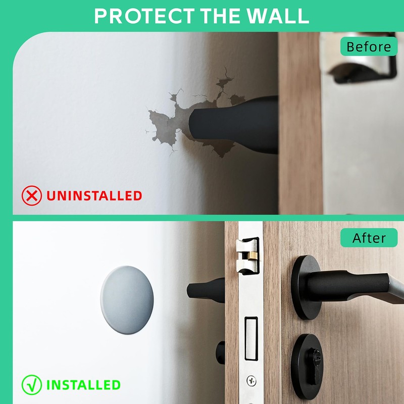 3.15" Round Door Stopper Wall Protector (5 PCS Black) Wall