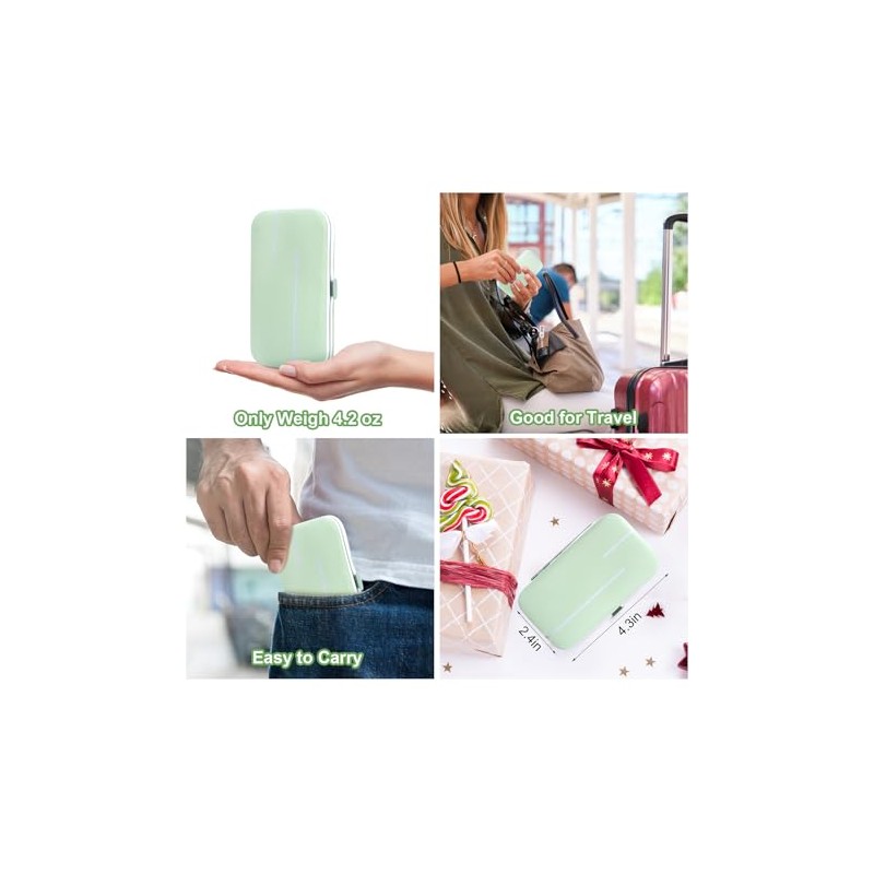 7-Piece Stainless Steel Manicure and Pedicure Set - Green