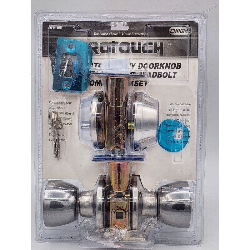 ProTouch Twist Latch Entry Doorknob& Single Cylinder Deadbolt Combo Lockset.