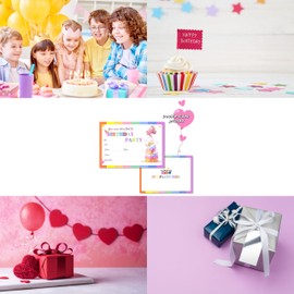 30 Pack Birthday Party Invitation Cards, Perfect for Kids, Adults, and All Celebrations,4.72 x 6.69 Inches (Hearts)