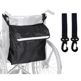 Wheelchair Bag Rear Wheelchair Bag Oxford Fabric Waterproof Backpack for Wheelchair Multifunctional Black Metal Carabiner Hook Universal Wheelchair Accessories for Wheelchairs Handles