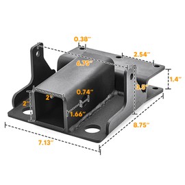 Dasen 2" Rear Receiver Trailer Tow Hitch Compatible with Kawasaki Mule 600 610 2005-2016, fit Mule SX 2017-2025