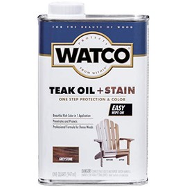 Watco 348759 Teak Oil Plus Stain, Quart, Greystone
