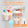 3 Compartments Bath Toy Storage Corner Bath Toy Holder for